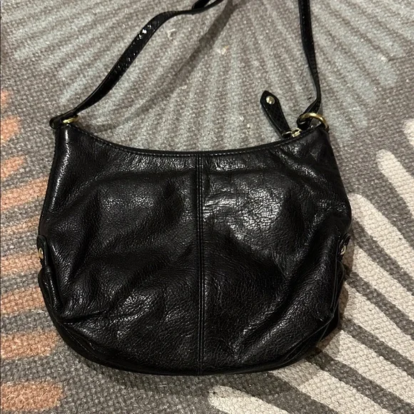 Black Leather Crossbody Bag - Picture 2 of 8